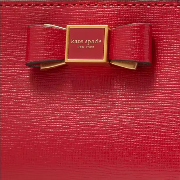 NWT-Kate Spade-Morgan-Bow🎀Embellished Sm Bifold Wallet-Perfect Cherry/Red-$118 - Picture 14 of 16